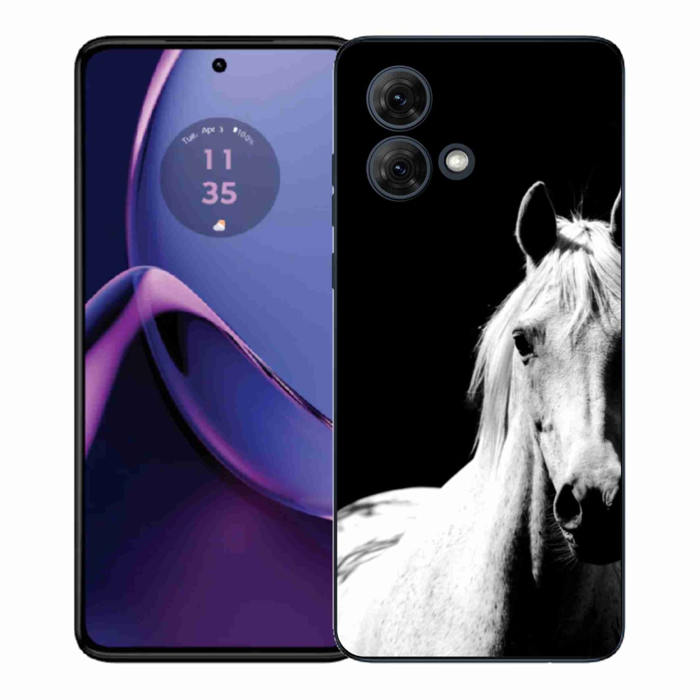 Gélový kryt mmCase na Motorola Moto G84 5G - biely kôň 5