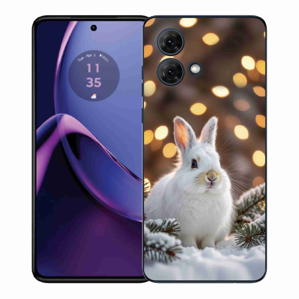 Gélový kryt mmCase na Motorola Moto G84 5G - biely zajac