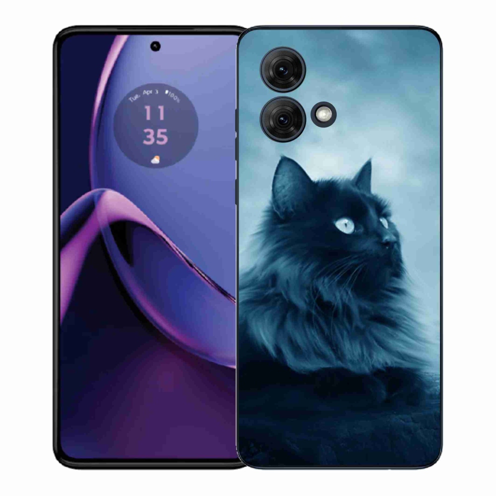 Gélový kryt mmCase na Motorola Moto G84 5G - čierna mačka 1