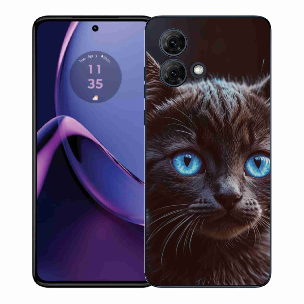 Gélový kryt mmCase na Motorola Moto G84 5G - čierne mačiatko 2