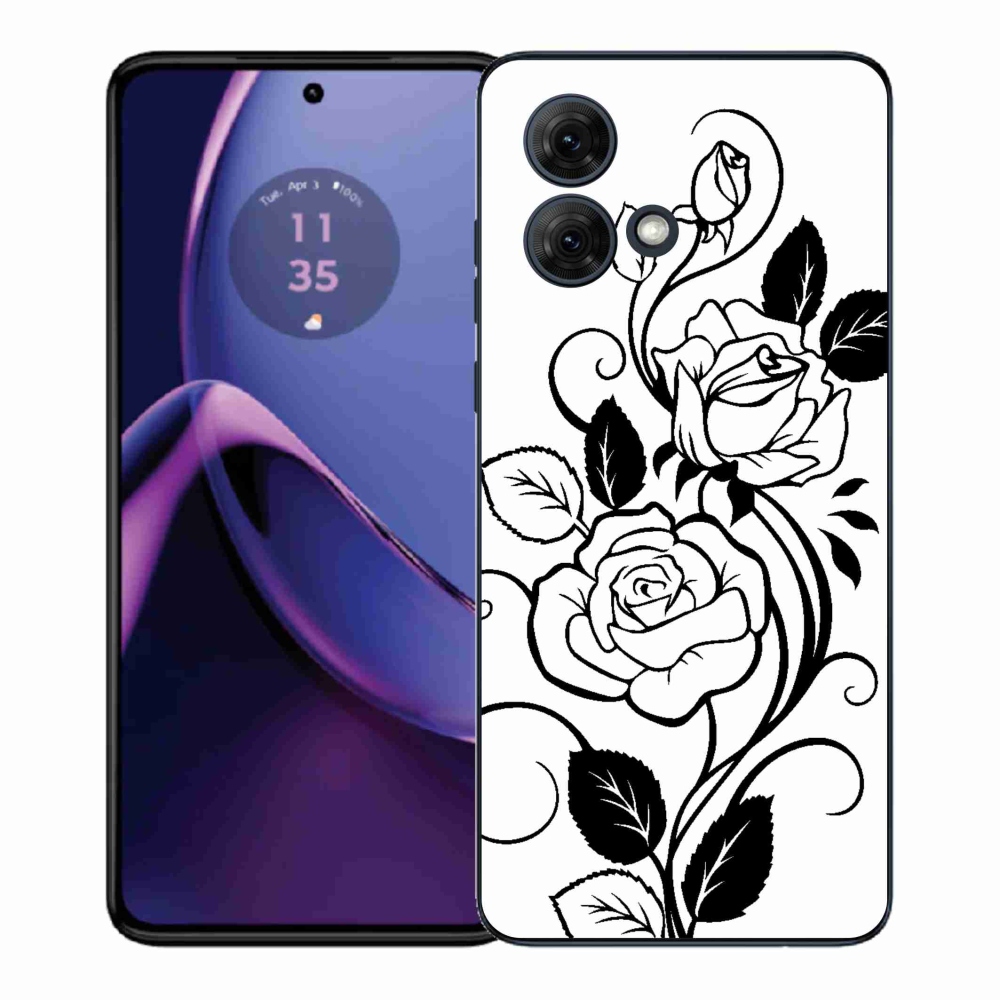 Gélový kryt mmCase na Motorola Moto G84 5G - čiernobiela ruža