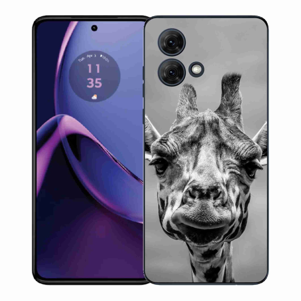 Gélový kryt mmCase na Motorola Moto G84 5G - čiernobiela žirafa