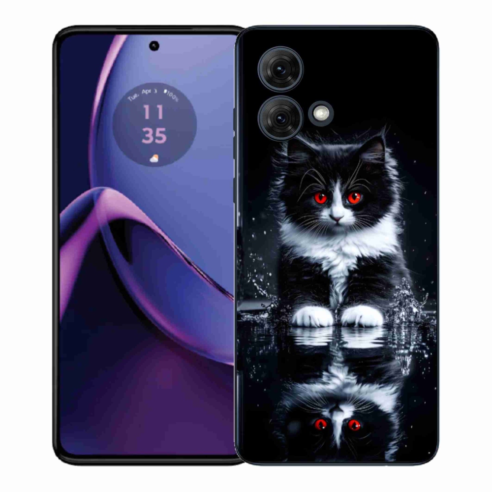 Gélový kryt mmCase na Motorola Moto G84 5G - čiernobiele mačiatko