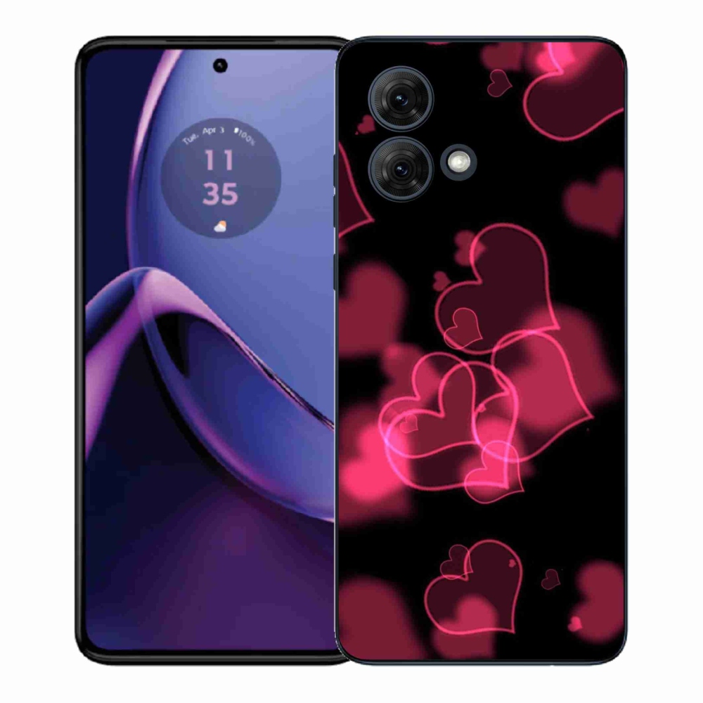 Gélový kryt mmCase na Motorola Moto G84 5G - červená srdiečka