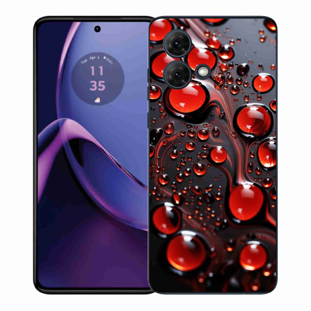 Gélový kryt mmCase na Motorola Moto G84 5G - červené kvapky 2