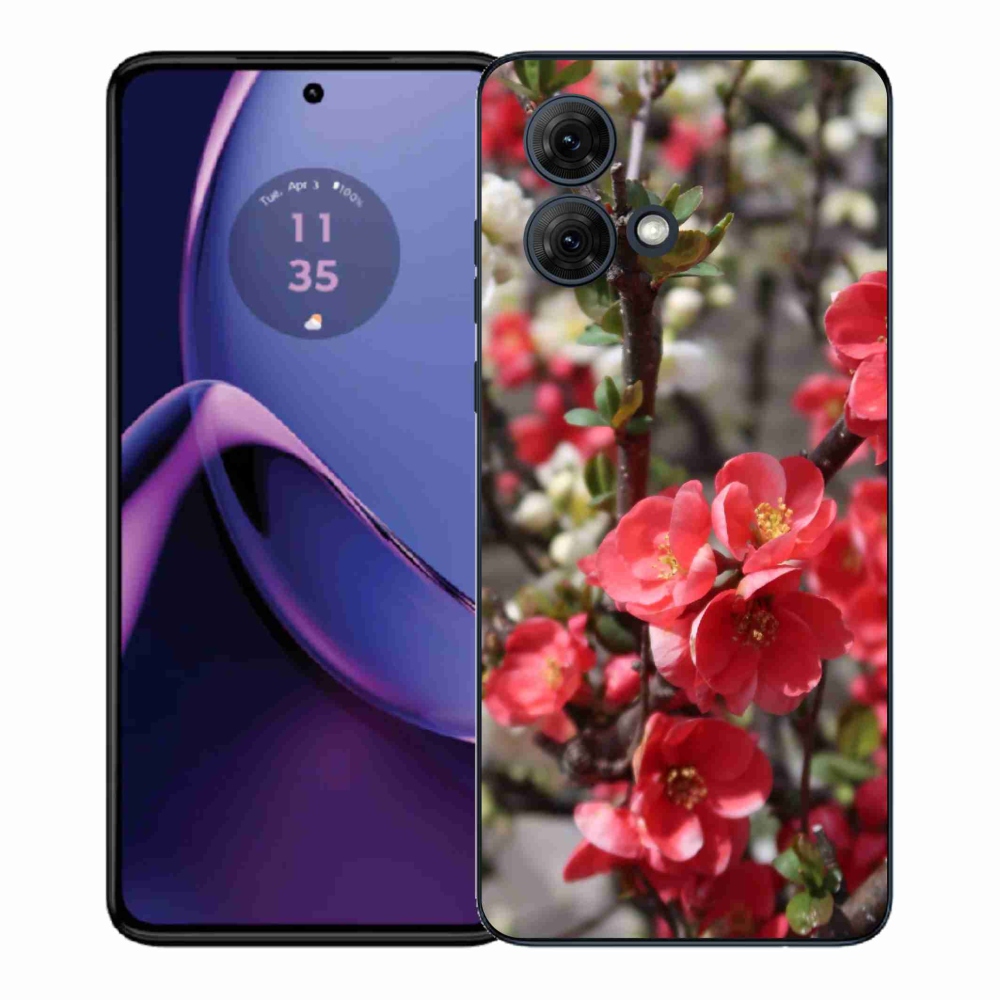 Gélový kryt mmCase na Motorola Moto G84 5G - červené kvety