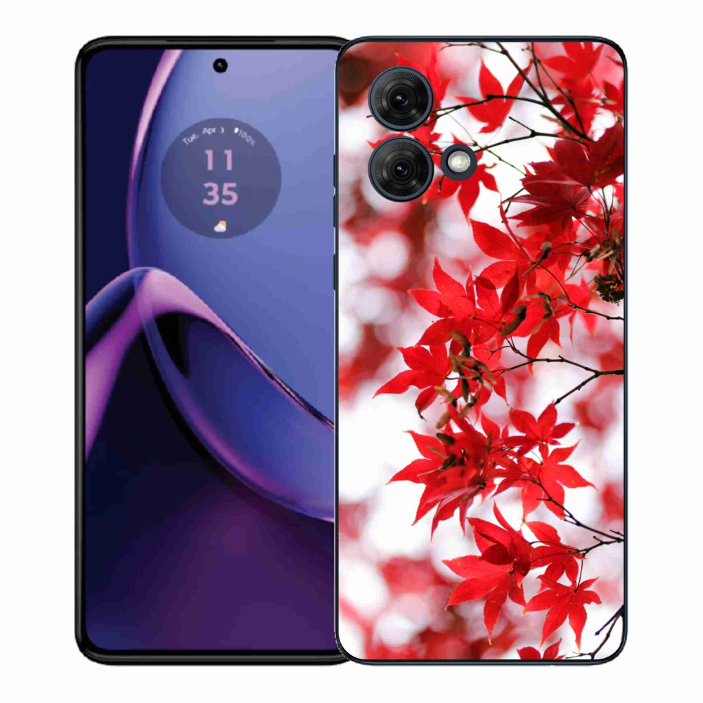 Gélový kryt mmCase na Motorola Moto G84 5G - červené listy