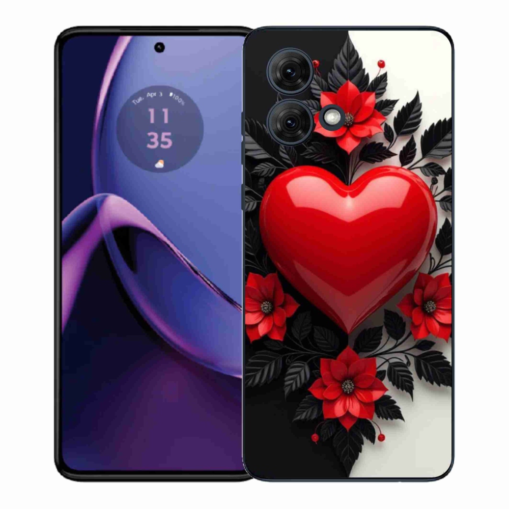 Gélový kryt mmCase na Motorola Moto G84 5G - červené srdce