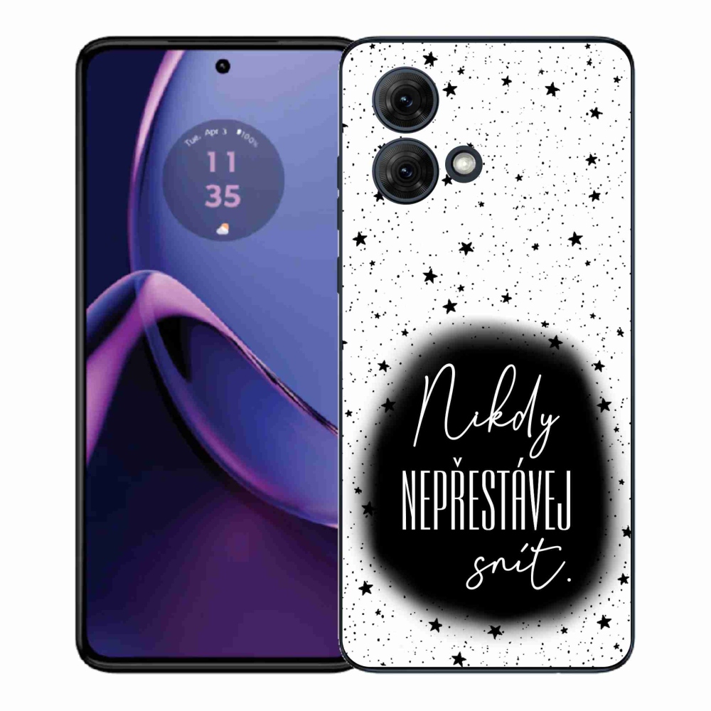 Gélový kryt mmCase na Motorola Moto G84 5G - citát 1 čiernobiele pozadie