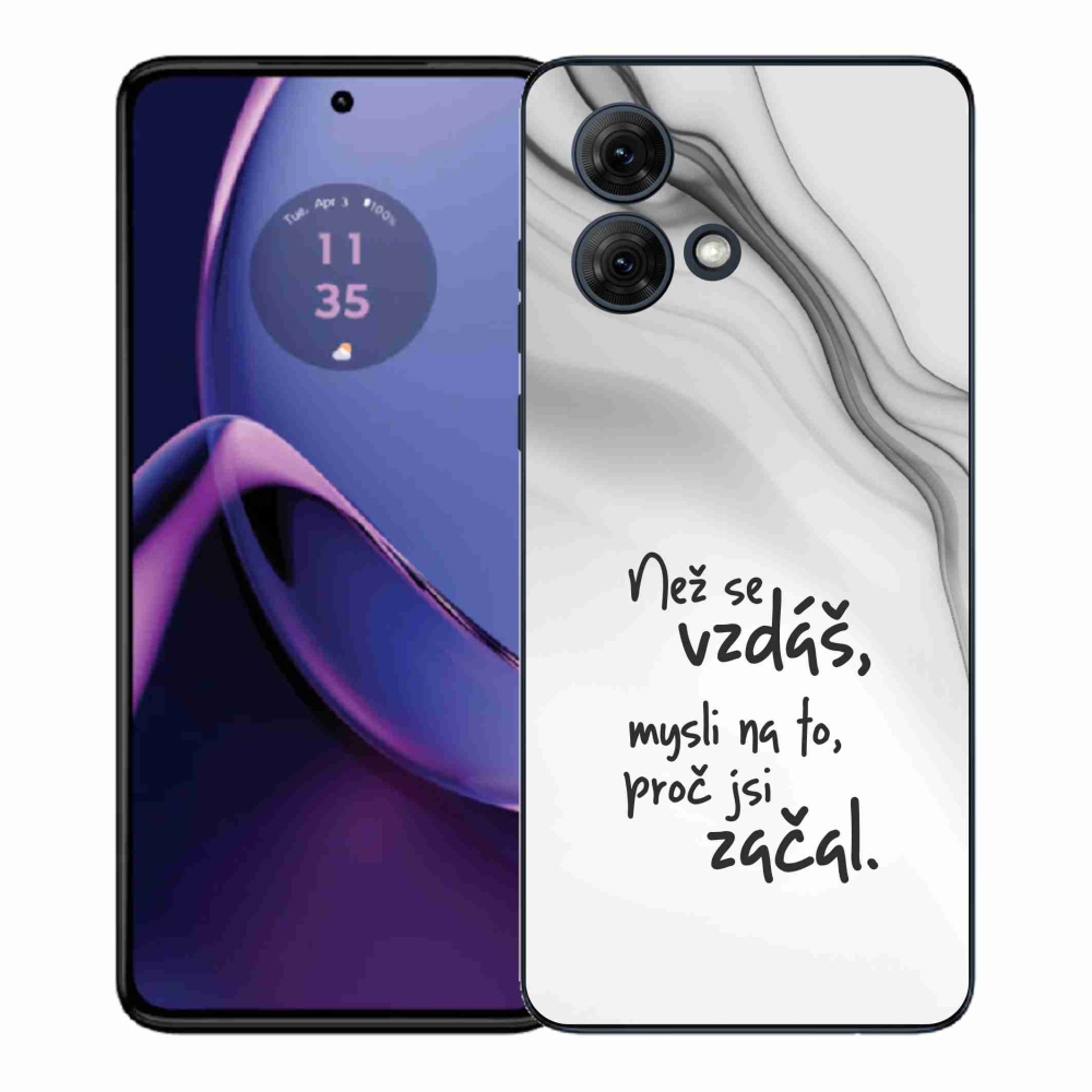Gélový kryt mmCase na Motorola Moto G84 5G - citát 2 biele pozadie
