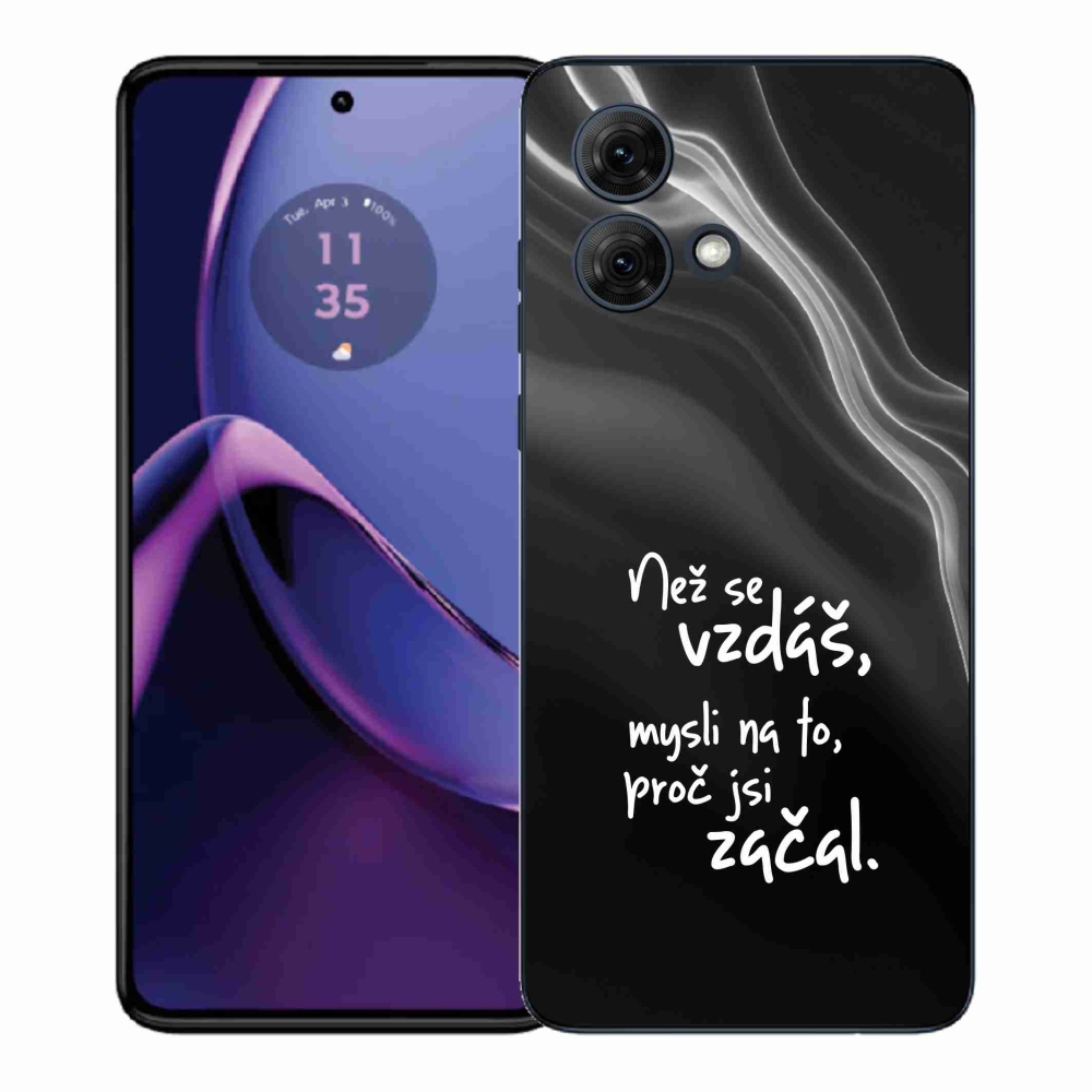 Gélový kryt mmCase na Motorola Moto G84 5G - citát 2 čierne pozadie