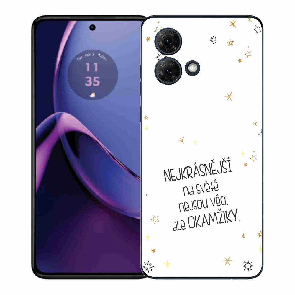 Gélový kryt mmCase na Motorola Moto G84 5G - citát 4 biele pozadie
