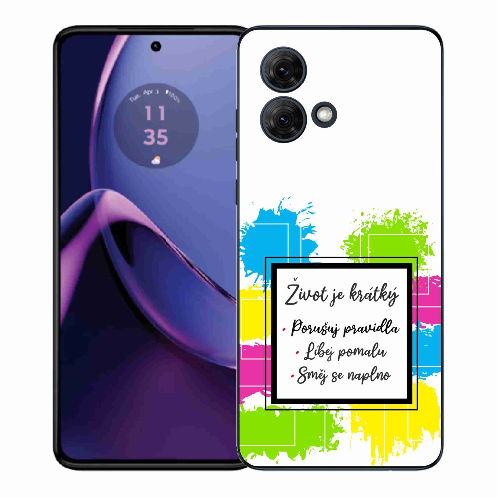 Gélový kryt mmCase na Motorola Moto G84 5G - citát 5 biele pozadie