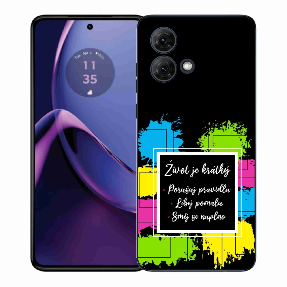 Gélový kryt mmCase na Motorola Moto G84 5G - citát 5 čierne pozadie