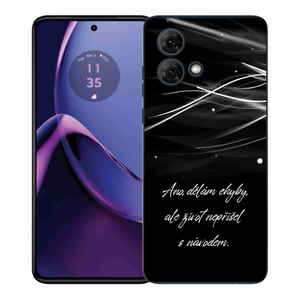 Gélový kryt mmCase na Motorola Moto G84 5G - citát čierne pozadie