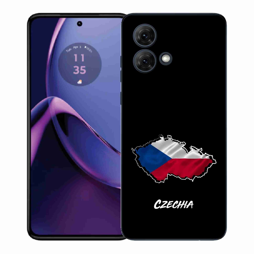 Gélový kryt mmCase na Motorola Moto G84 5G - Czechia čierne pozadie