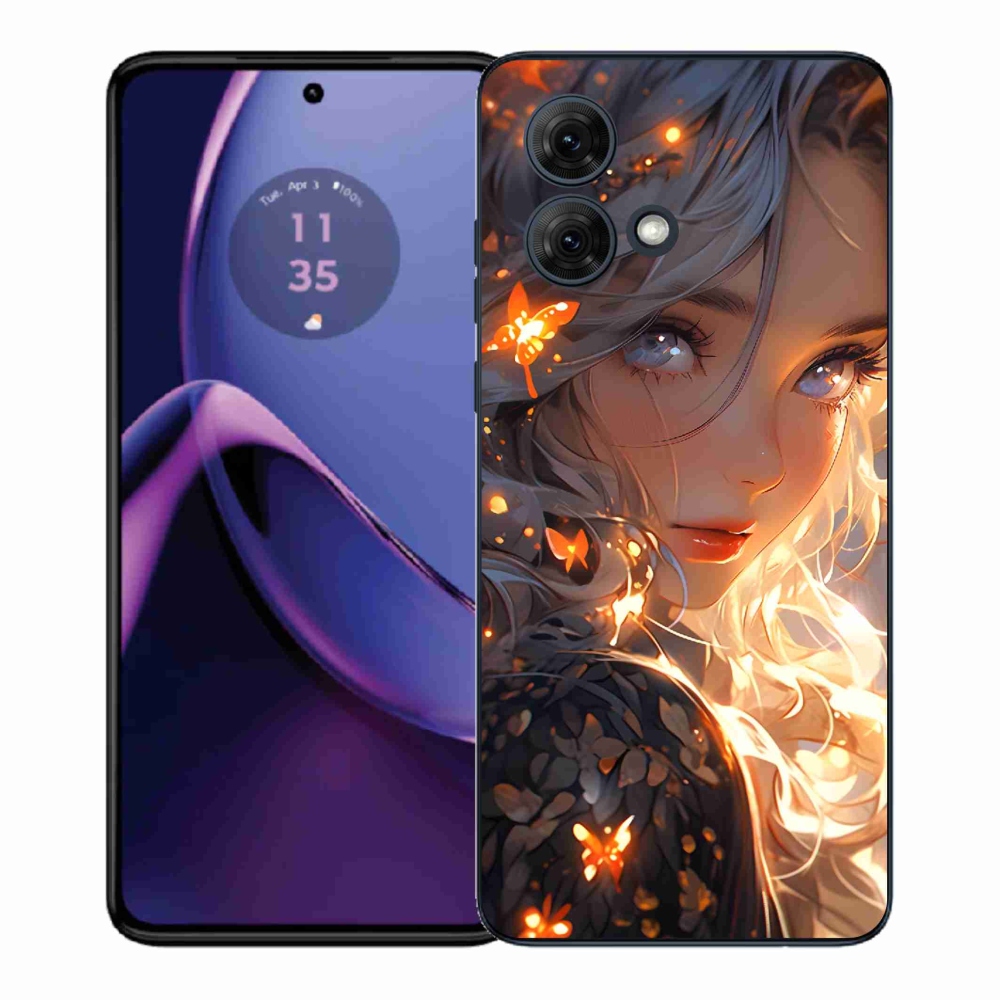 Gélový kryt mmCase na Motorola Moto G84 5G - dievča a motýle