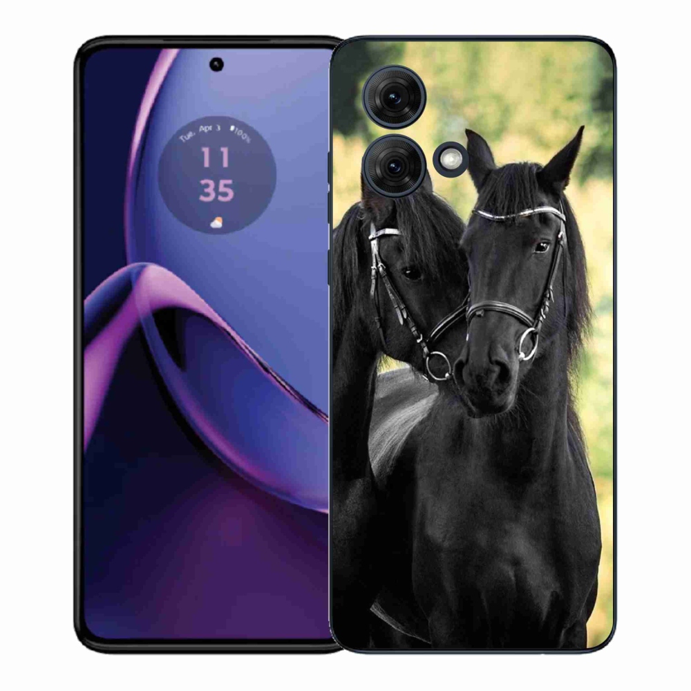 Gélový kryt mmCase na Motorola Moto G84 5G - dva čierne kone