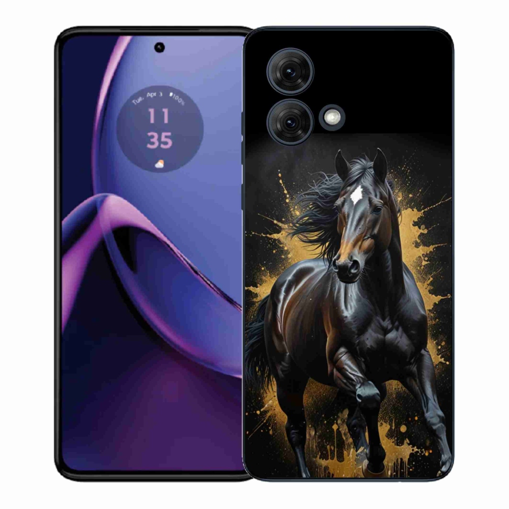 Gélový kryt mmCase na Motorola Moto G84 5G - elegantný čierny žrebec