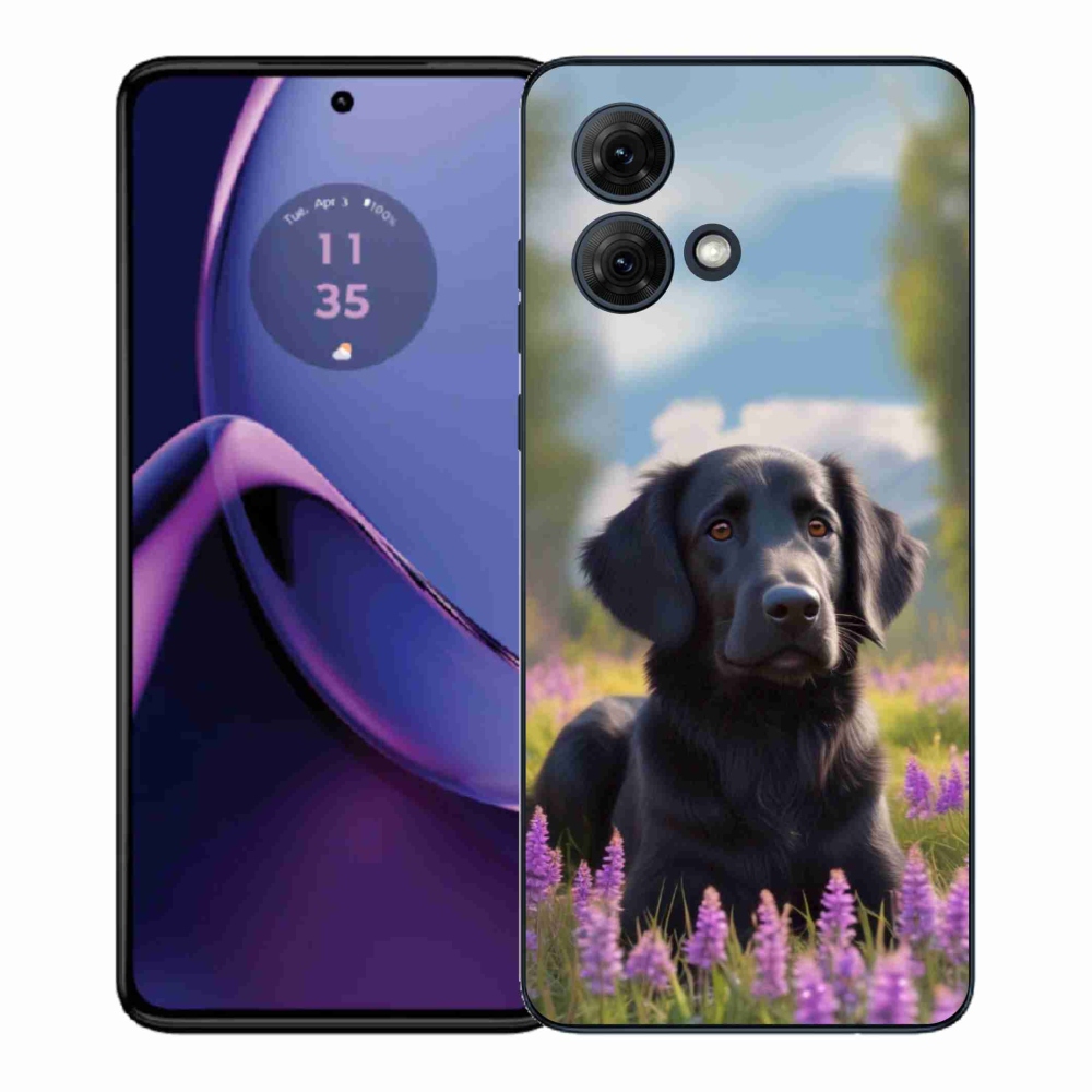 Gélový kryt mmCase na Motorola Moto G84 5G - elegantný čierny retriever
