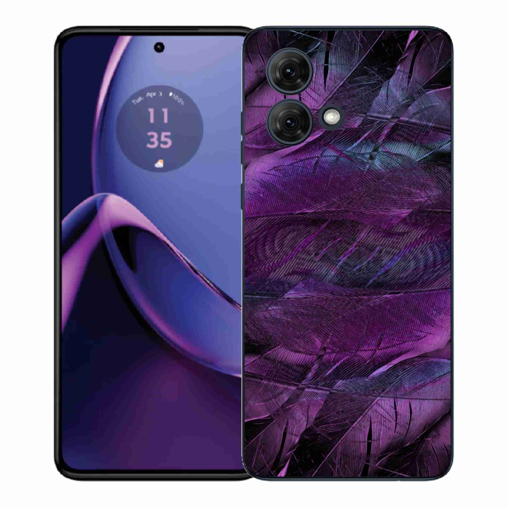Gélový kryt mmCase na Motorola Moto G84 5G - fialové pierka