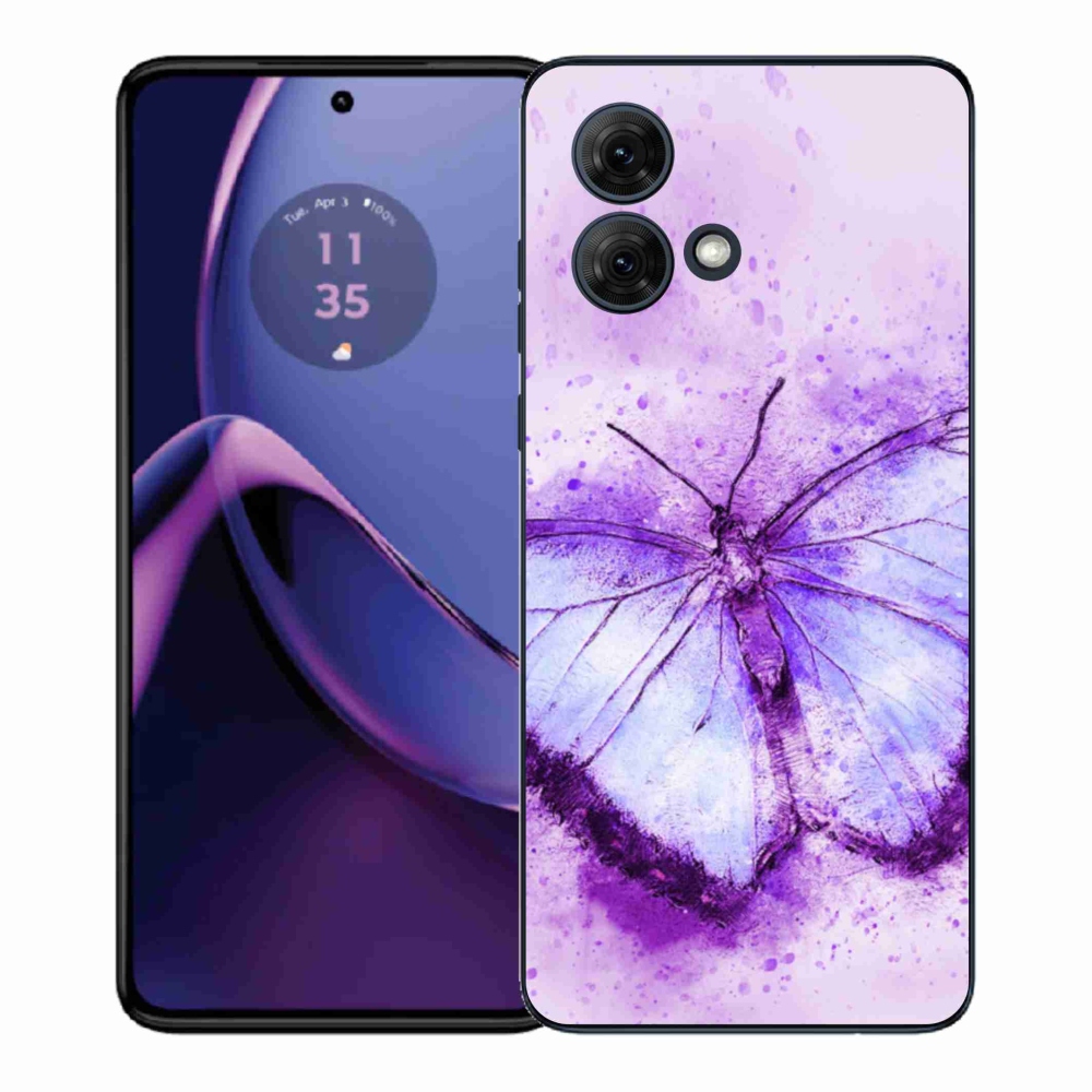 Gélový kryt mmCase na Motorola Moto G84 5G - fialový motýľ
