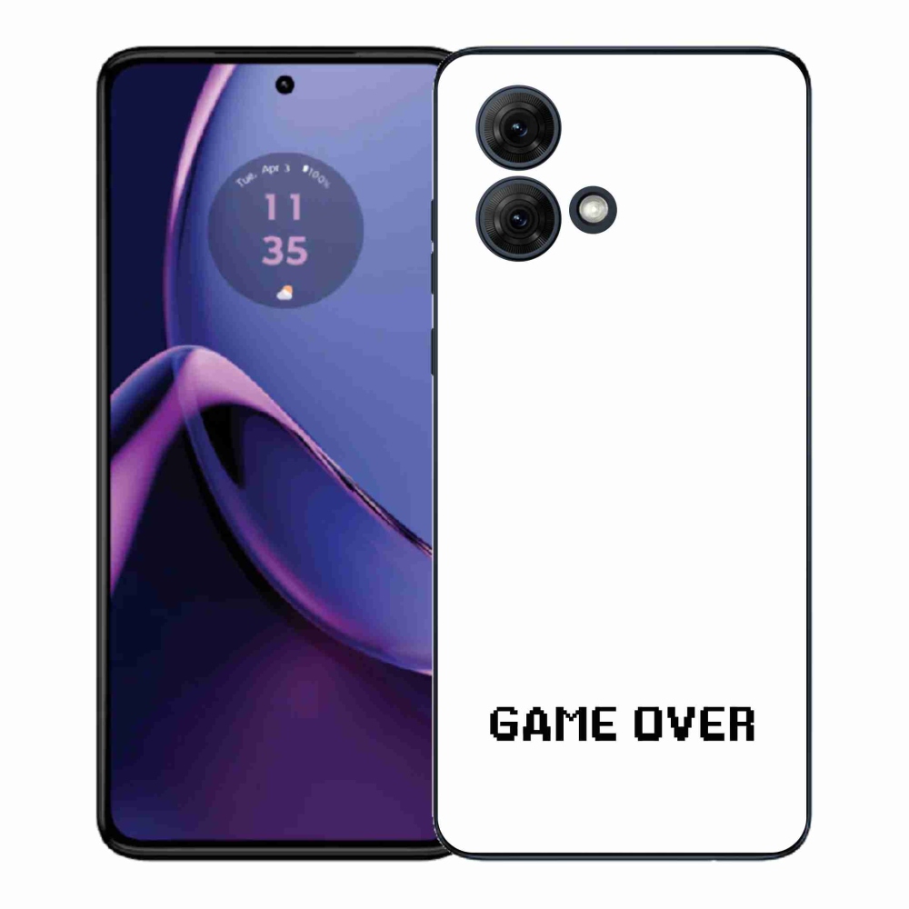 Gélový kryt mmCase na Motorola Moto G84 5G - game over biele pozadie