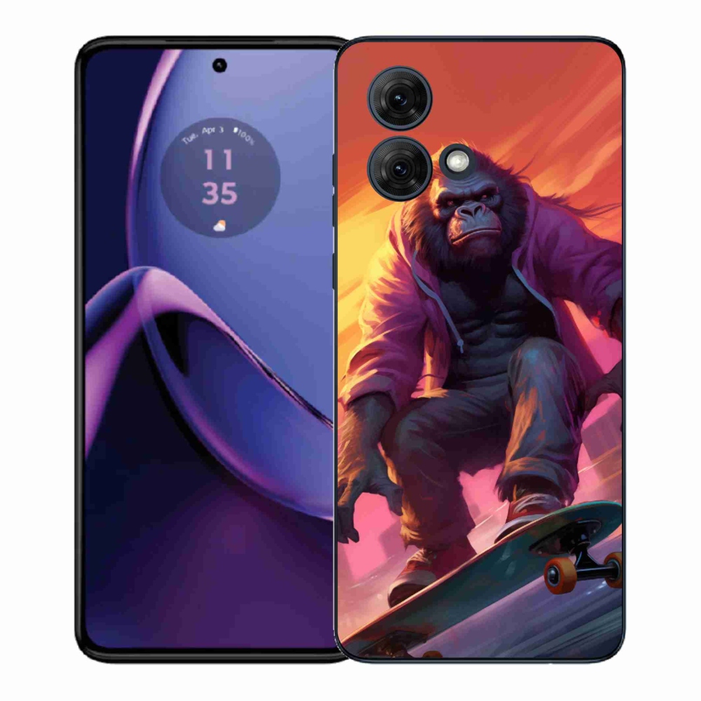 Gélový kryt mmCase na Motorola Moto G84 5G - gorila na skateboarde