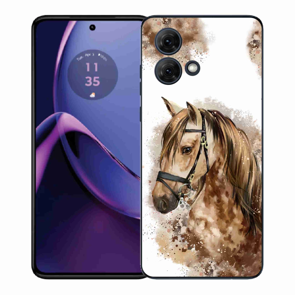 Gélový kryt mmCase na Motorola Moto G84 5G - hnedý kreslený kôň