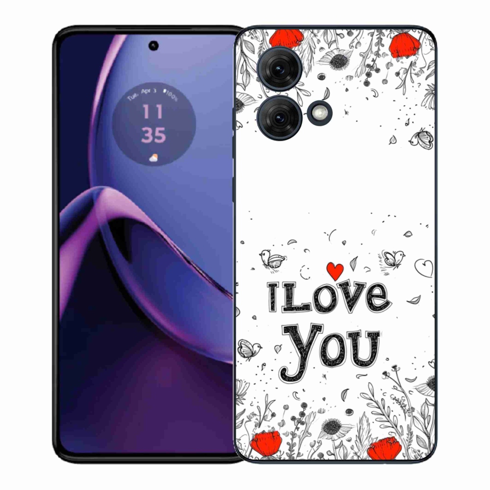 Gélový kryt mmCase na Motorola Moto G84 5G - I love you biele pozadie
