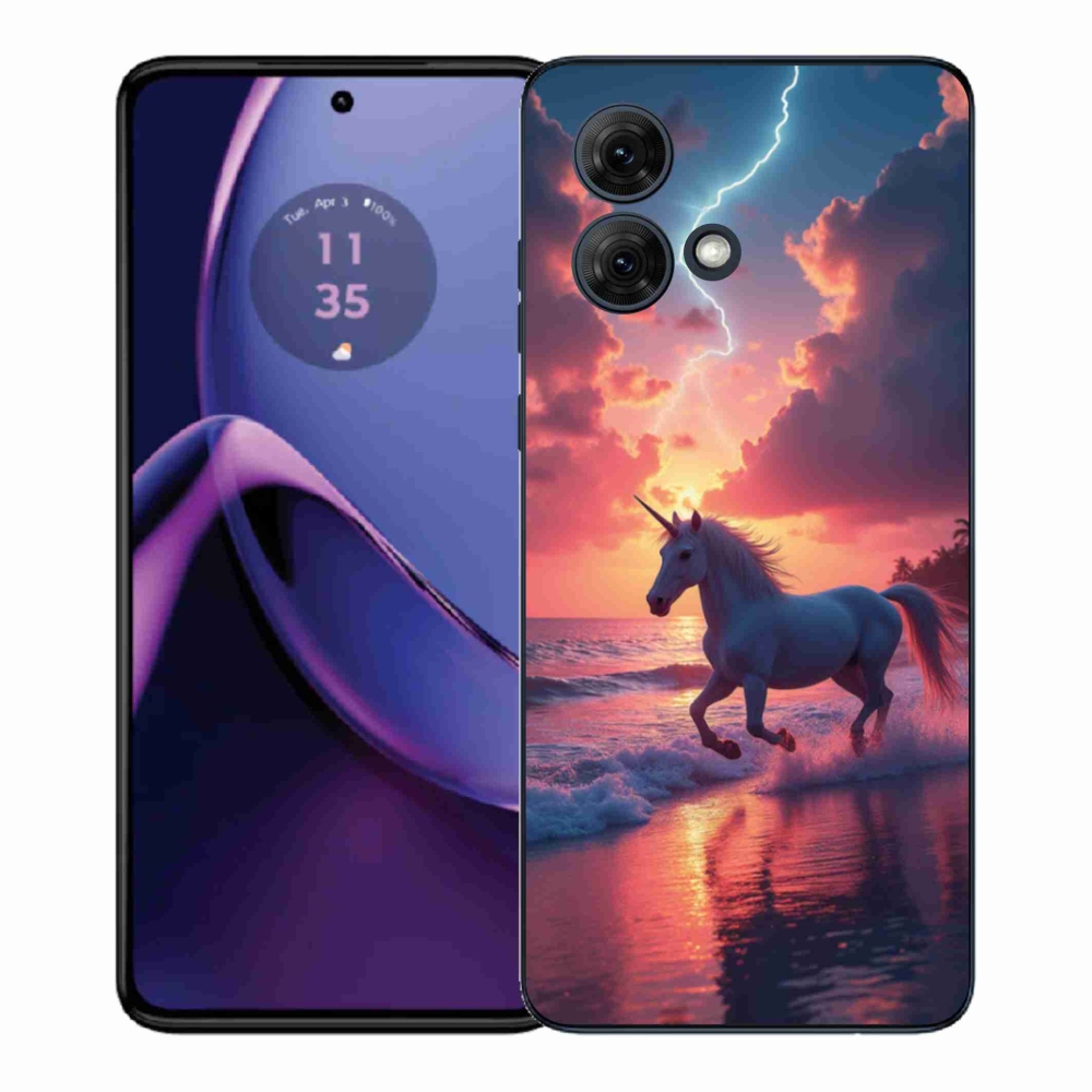 Gélový kryt mmCase na Motorola Moto G84 5G - jednorožec na pláži