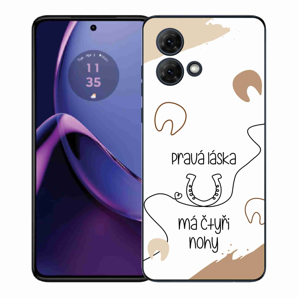 Gélový kryt mmCase na Motorola Moto G84 5G - konský motív biele pozadie