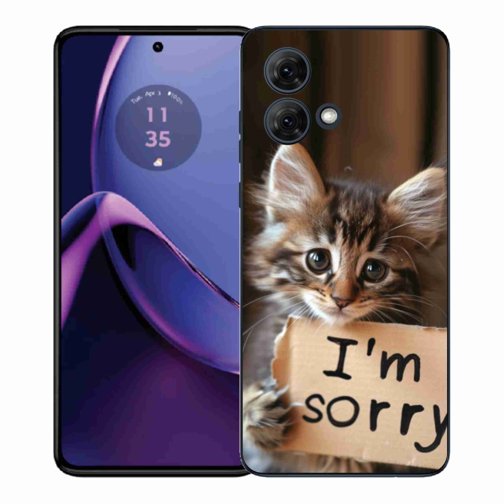 Gélový kryt mmCase na Motorola Moto G84 5G - mačacie ospravedlnenie