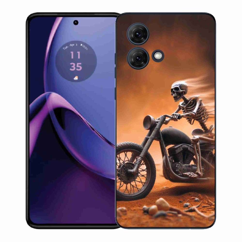 Gélový kryt mmCase na Motorola Moto G84 5G - kostra na motorke