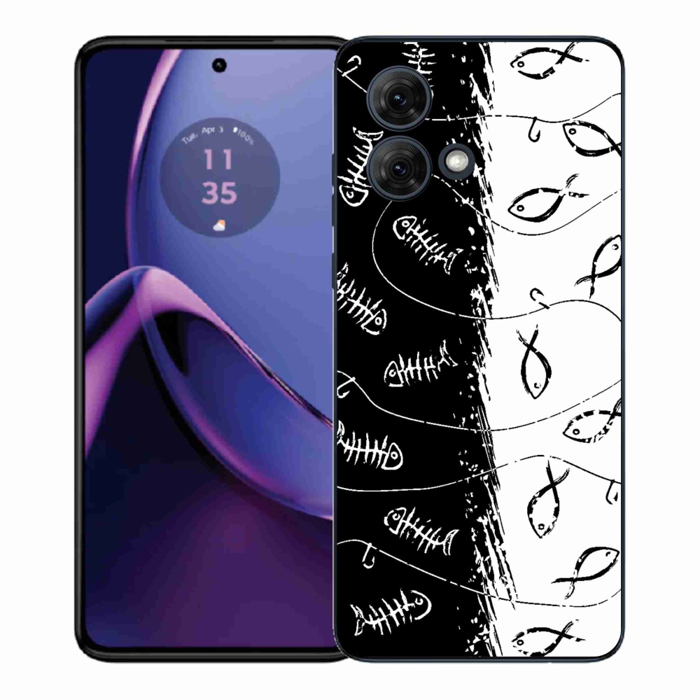 Gélový kryt mmCase na Motorola Moto G84 5G - kostry a rybky