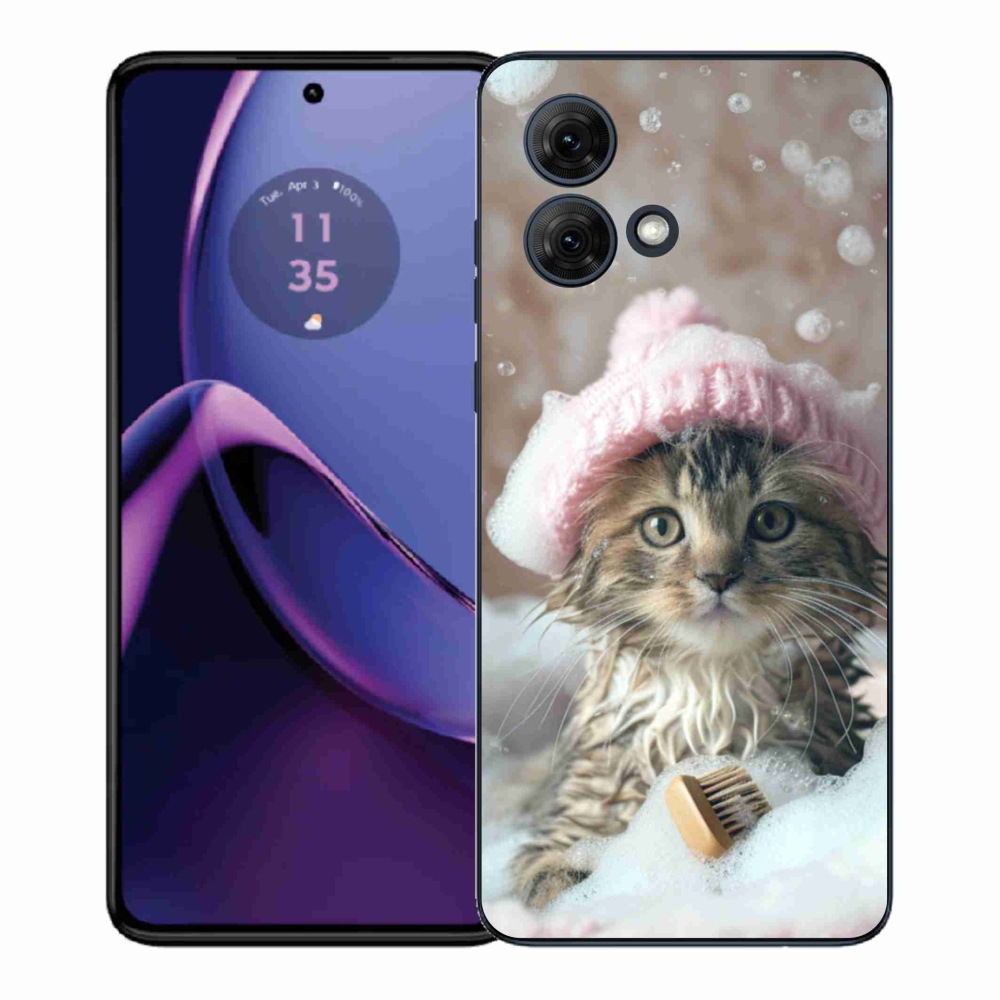 Gélový kryt mmCase na Motorola Moto G84 5G - mačiatko a kúpeľ
