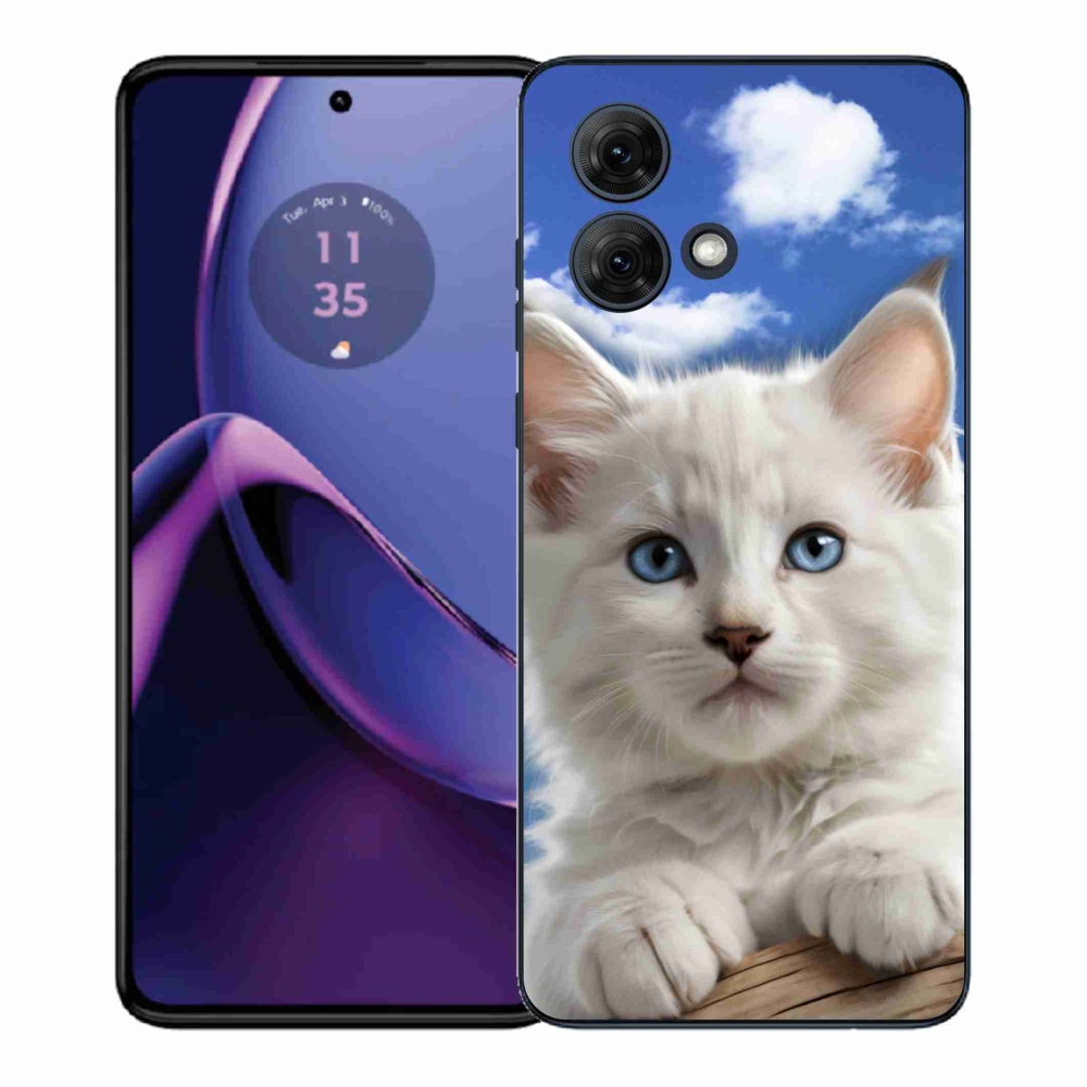 Gélový kryt mmCase na Motorola Moto G84 5G - mačiatko a oblaky