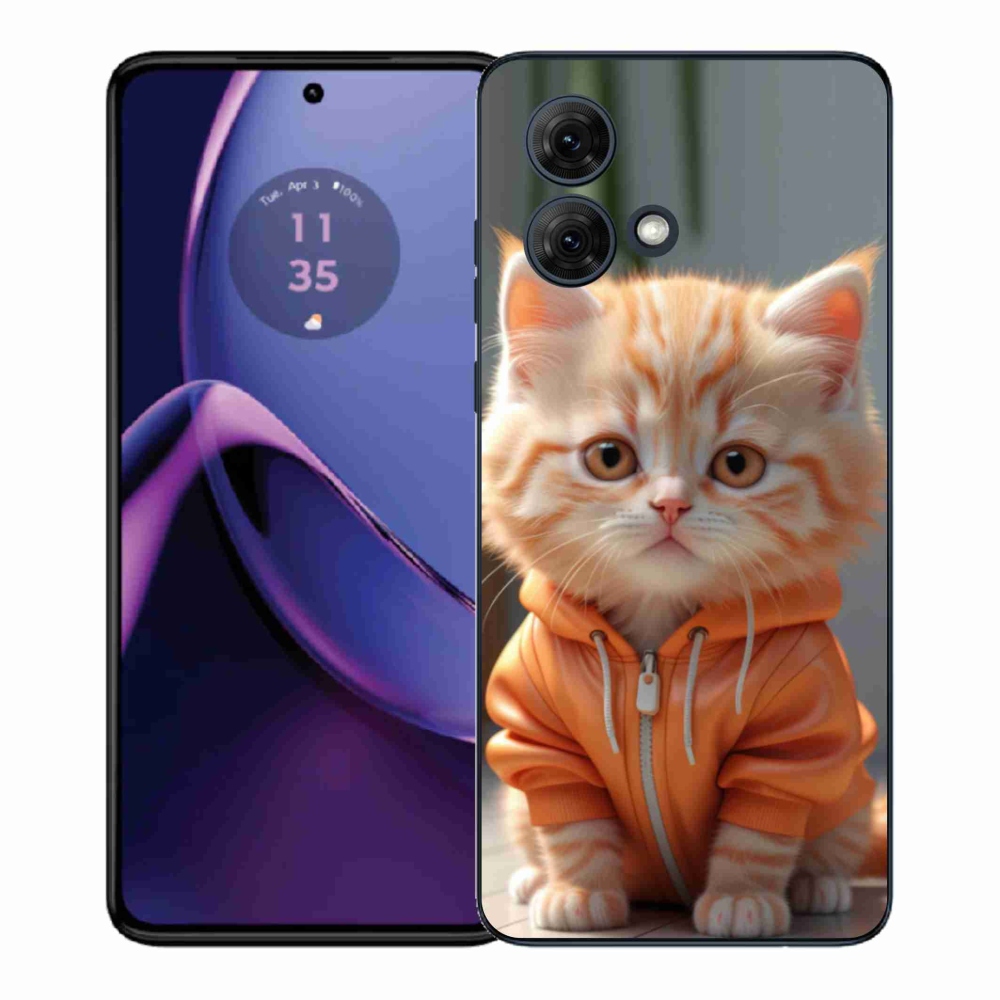 Gélový kryt mmCase na Motorola Moto G84 5G - mačiatko v mikine