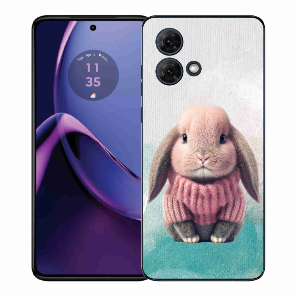 Gélový kryt mmCase na Motorola Moto G84 5G - zajačik vo svetri