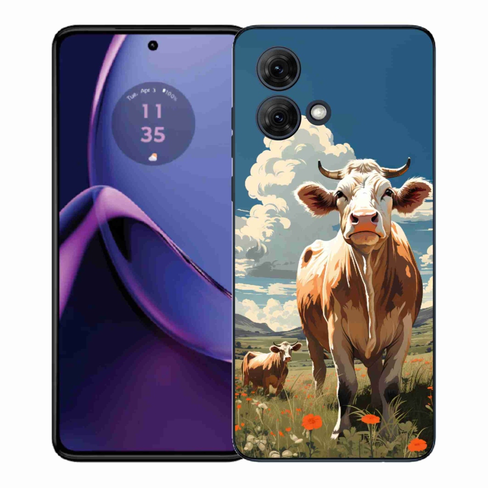 Gélový kryt mmCase na Motorola Moto G84 5G - kravy na lúke