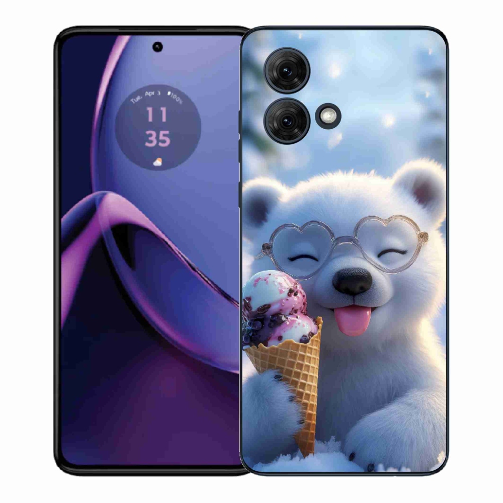 Gélový kryt mmCase na Motorola Moto G84 5G - medvedík so zmrzlinou