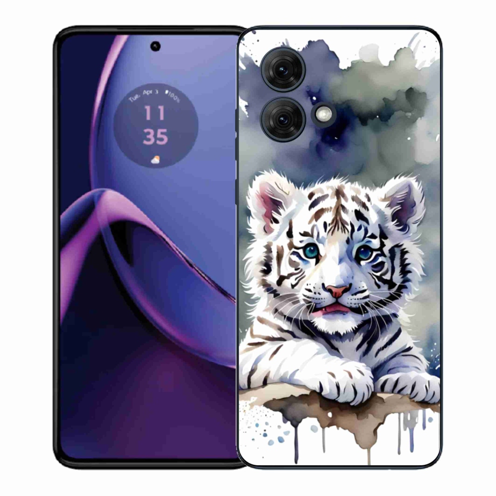 Gélový kryt mmCase na Motorola Moto G84 5G - mláďa bieleho tigra
