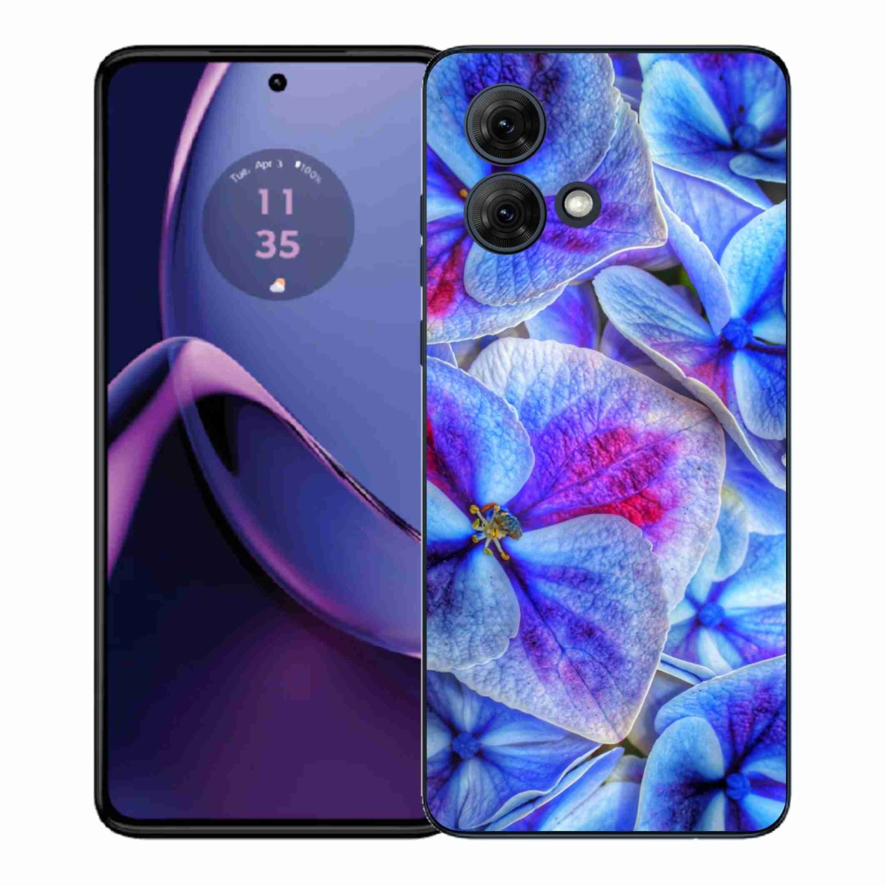 Gélový kryt mmCase na Motorola Moto G84 5G - modré kvety 1
