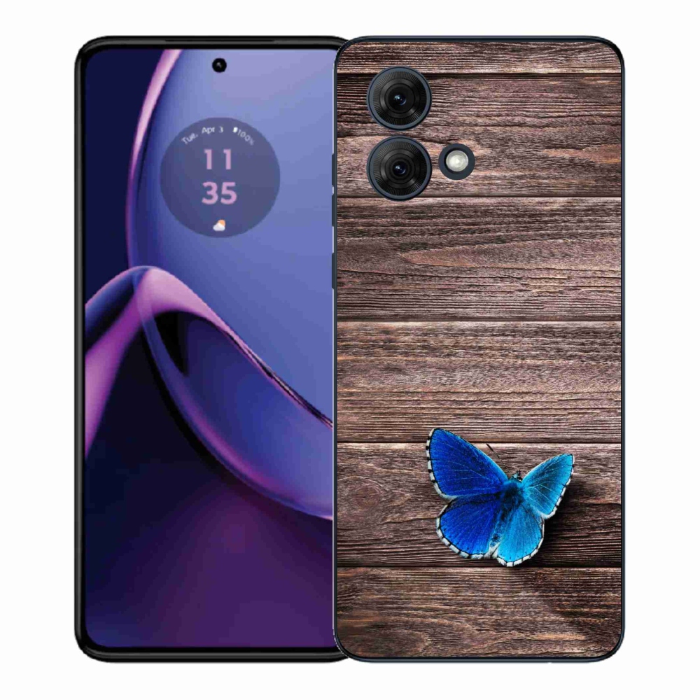 Gélový kryt mmCase na Motorola Moto G84 5G - modrý motýľ 1