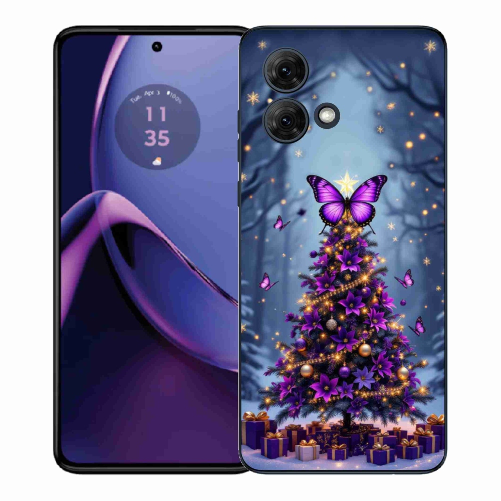 Gélový kryt mmCase na Motorola Moto G84 5G - motýlí vianočný stromček