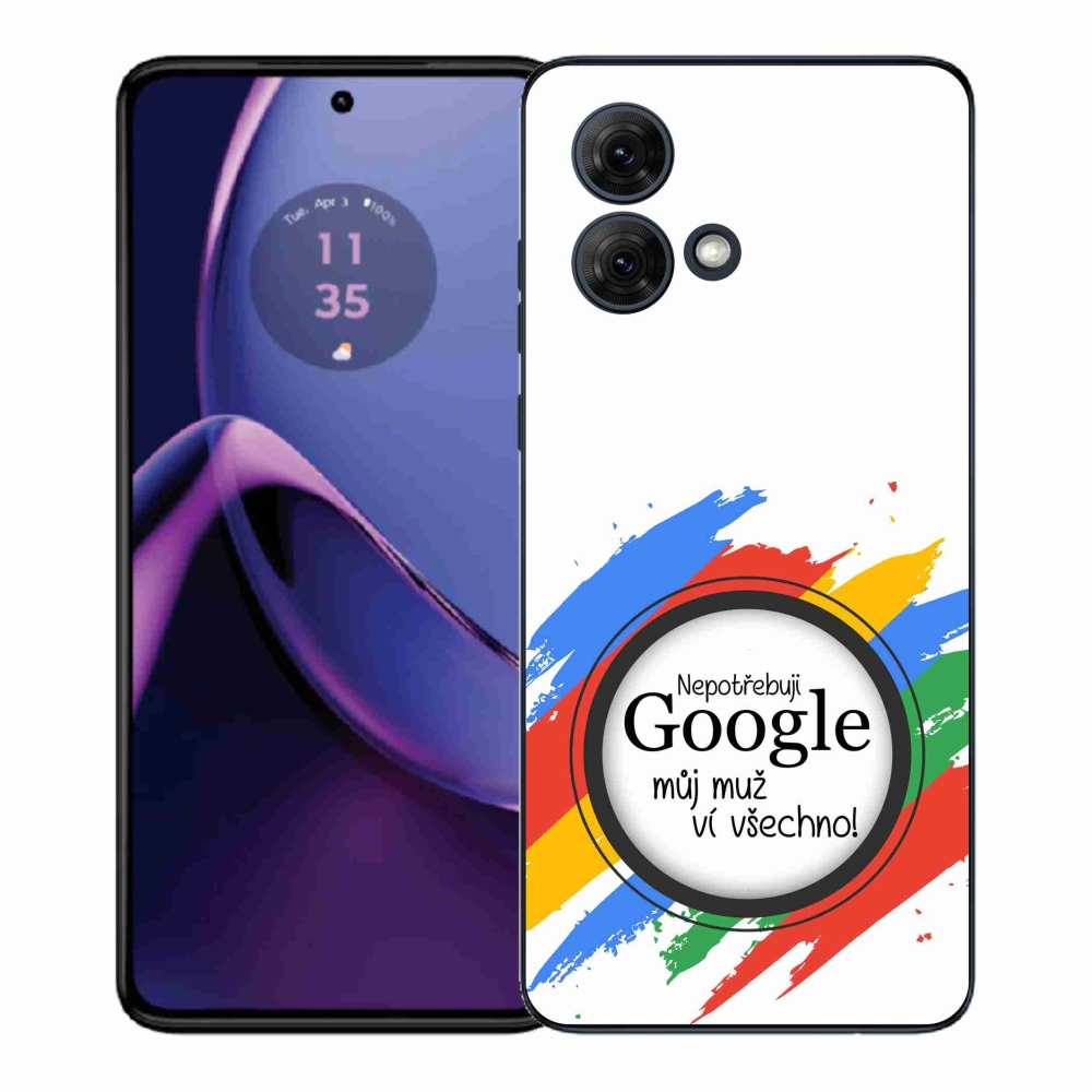 Gélový kryt mmCase na Motorola Moto G84 5G - muž vie všetko biele pozadie