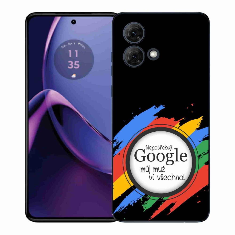 Gélový kryt mmCase na Motorola Moto G84 5G - muž vie všetko čierne pozadie