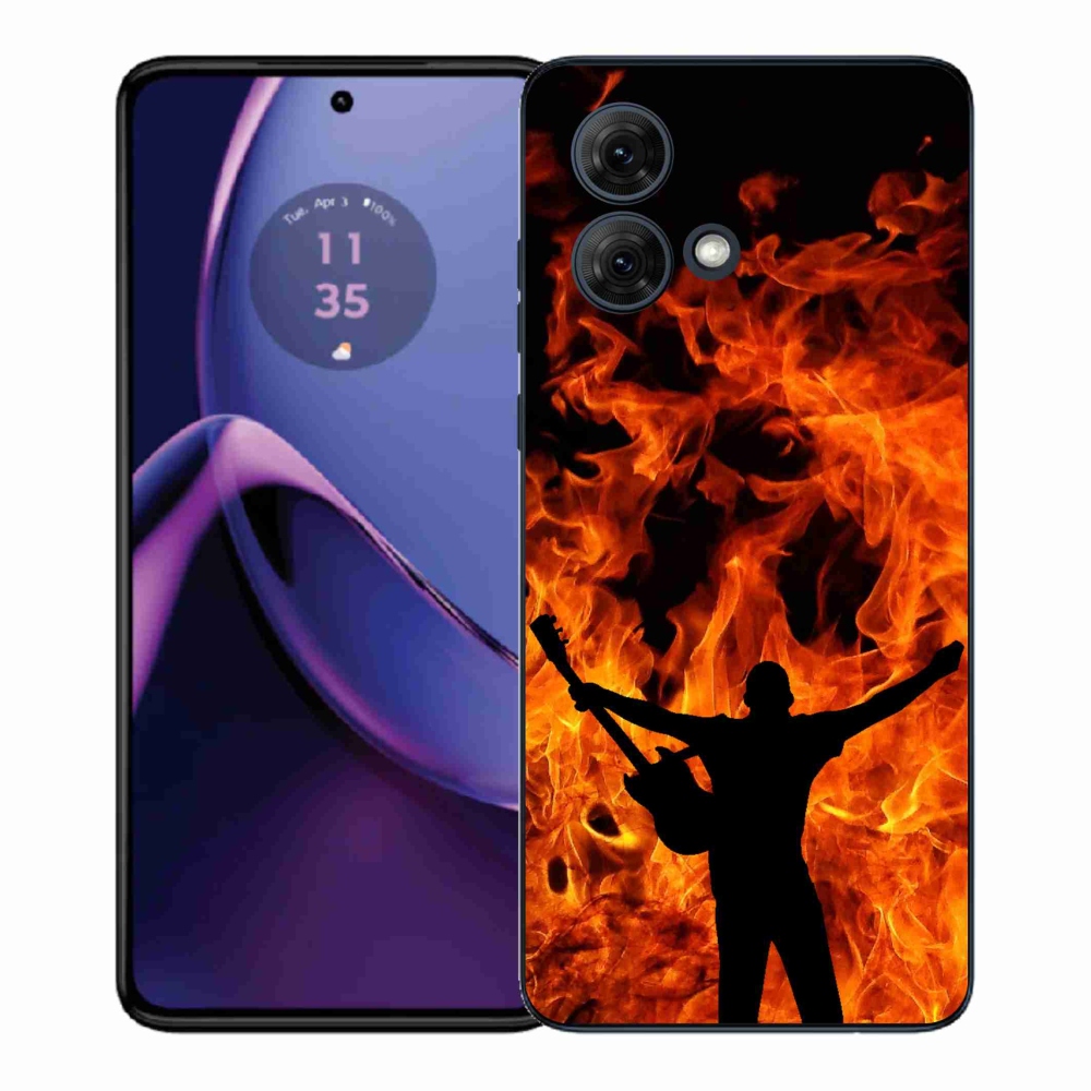 Gélový kryt mmCase na Motorola Moto G84 5G - muzikant a oheň