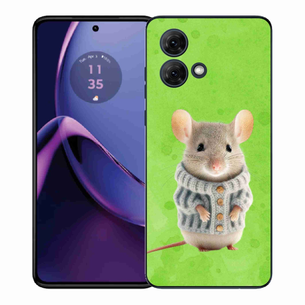 Gélový kryt mmCase na Motorola Moto G84 5G - myška vo svetri