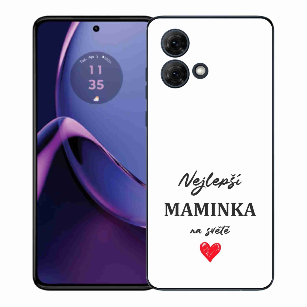 Gélový kryt mmCase na Motorola Moto G84 5G - najlepšia mamička 1 biele pozadie